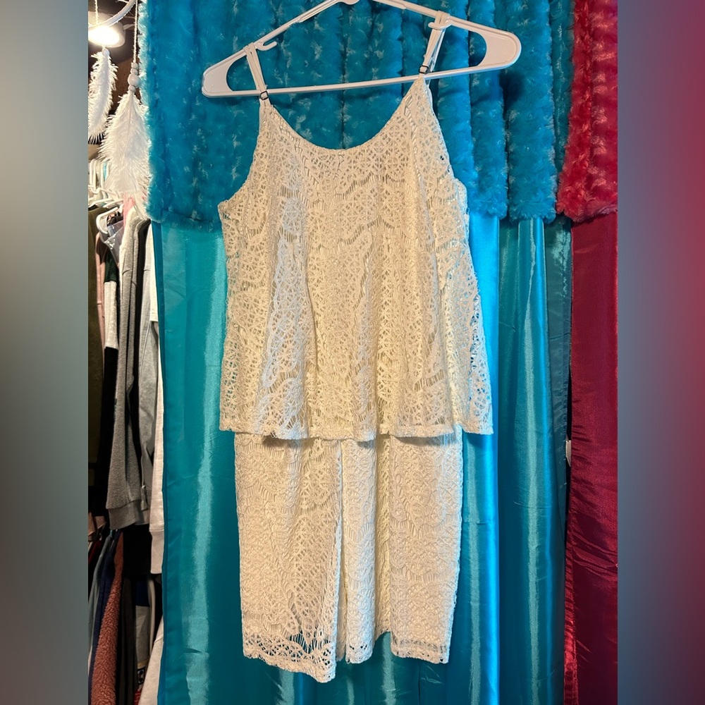 white lace romper